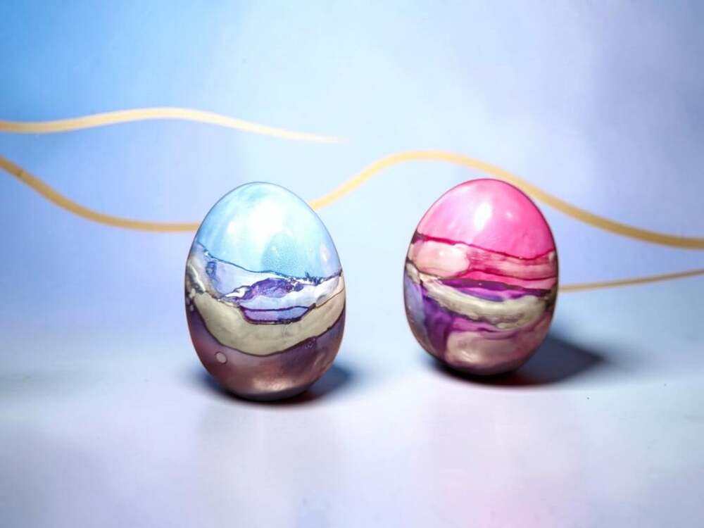 Vintage Artist Rendered Hand Painted Ceramic Egg Statue Figurine Multi Colored